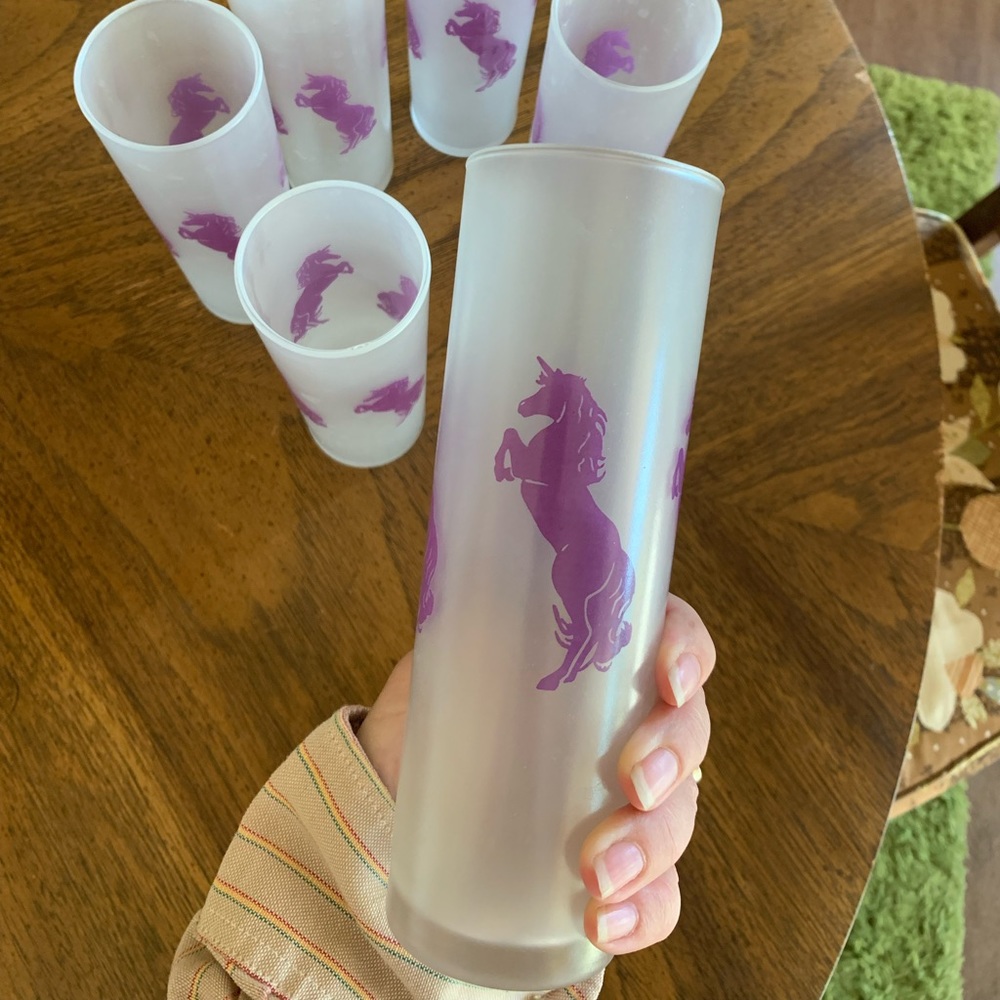 Set of 2 Libbey Unicorn Collins Glasses